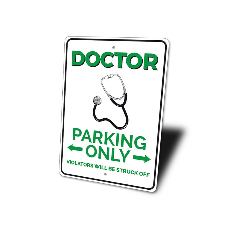 Enseigne de médecin en aluminium seulement, H 10 po x l 14 po x P 0,04 po
