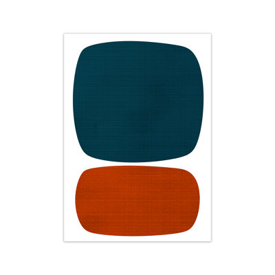 Blue And Orange Mid Century - Print