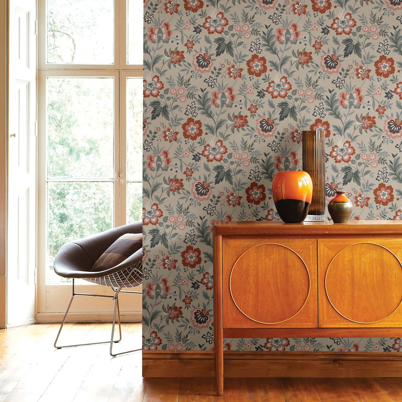 Ainslee Floral Wallpaper, Beige