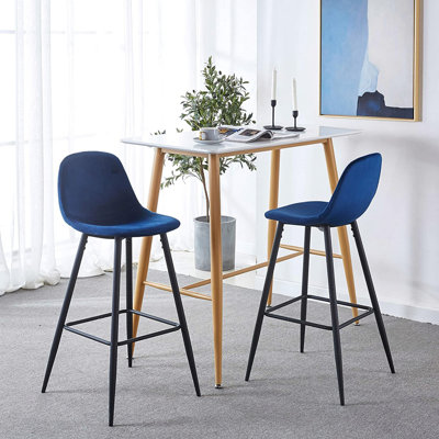 Ensemble de tabourets de bar, tabouret de bar en velours de 30 po de hauteur avec dossier, pieds en métal robustes et repose-pieds, assemblage facile, tabouret de bar