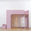 Lit mezzanine pour enfants avec tablettes intégrées et tiroir de rangement, conception bicolore, chambre d'adolescent moderne-201168112-201168116
