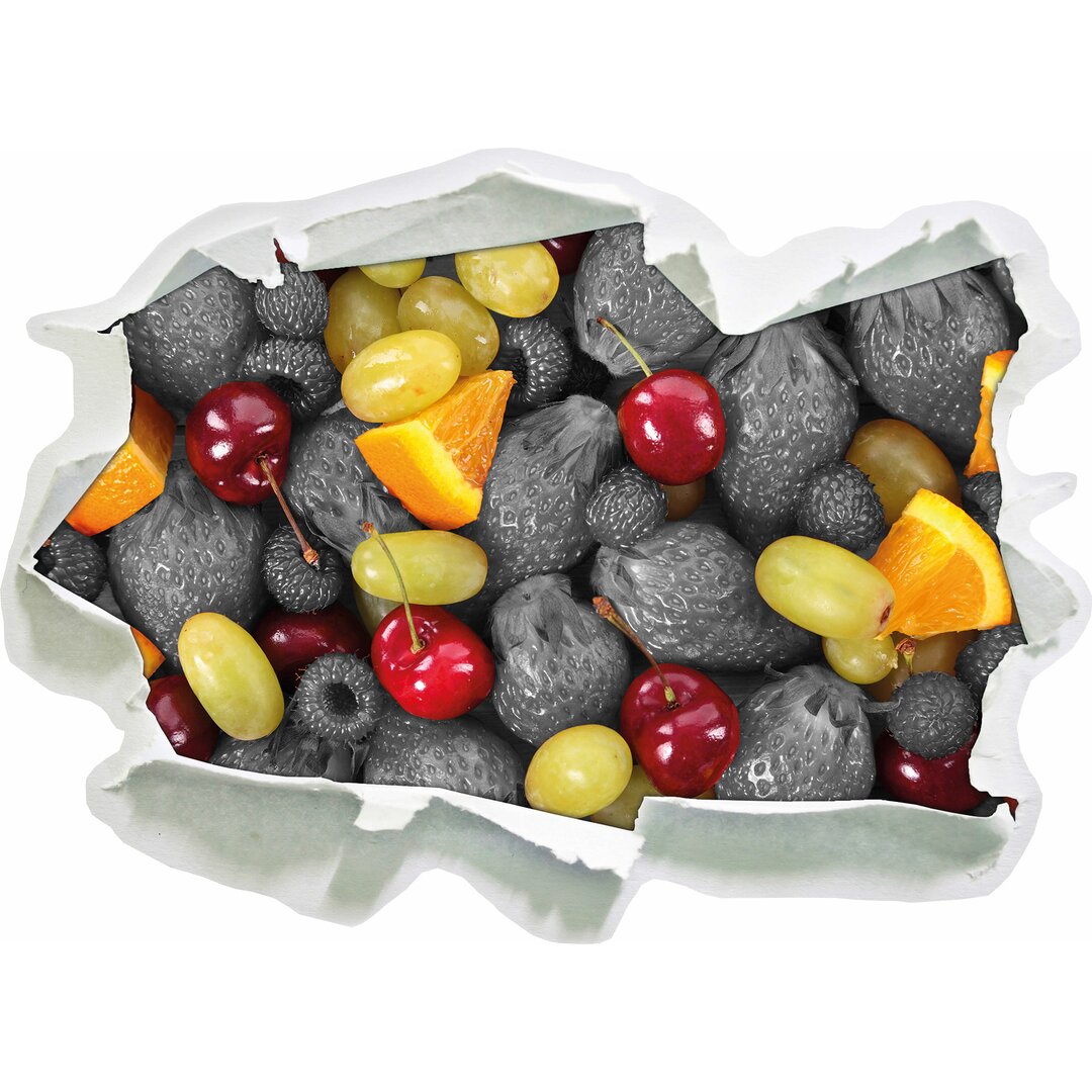 Bunter Obstmix mit Trauben Wandaufkleber