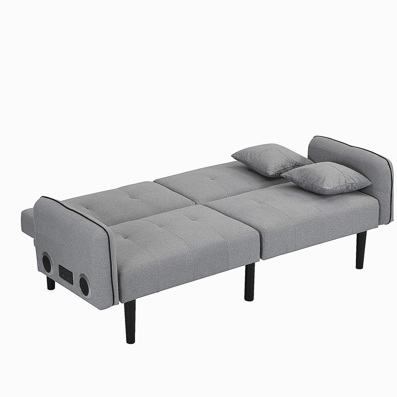 Folding Ottoman Sofa Bed with stereo (Gray)