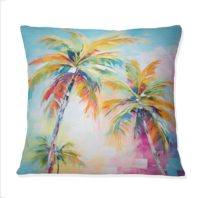 Popart Palm Trees III - Palms & Palm Trees Printed Throw Pillow