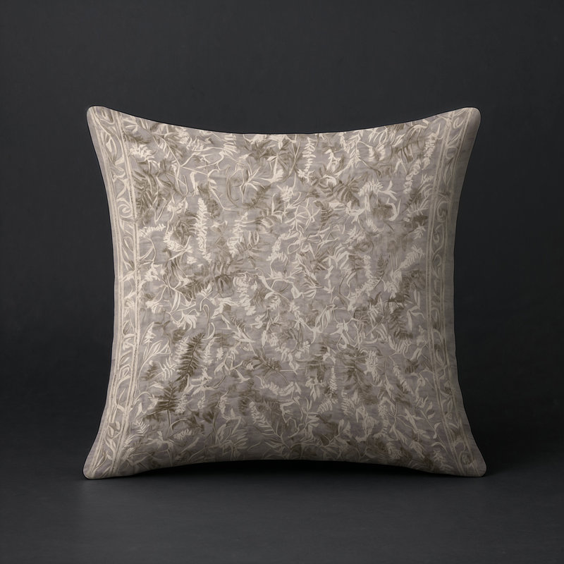 Coussin décoratif intérieur / extérieur gris Modern Modern, Carré 16 po, Gris / brun foncé / brun abstrait