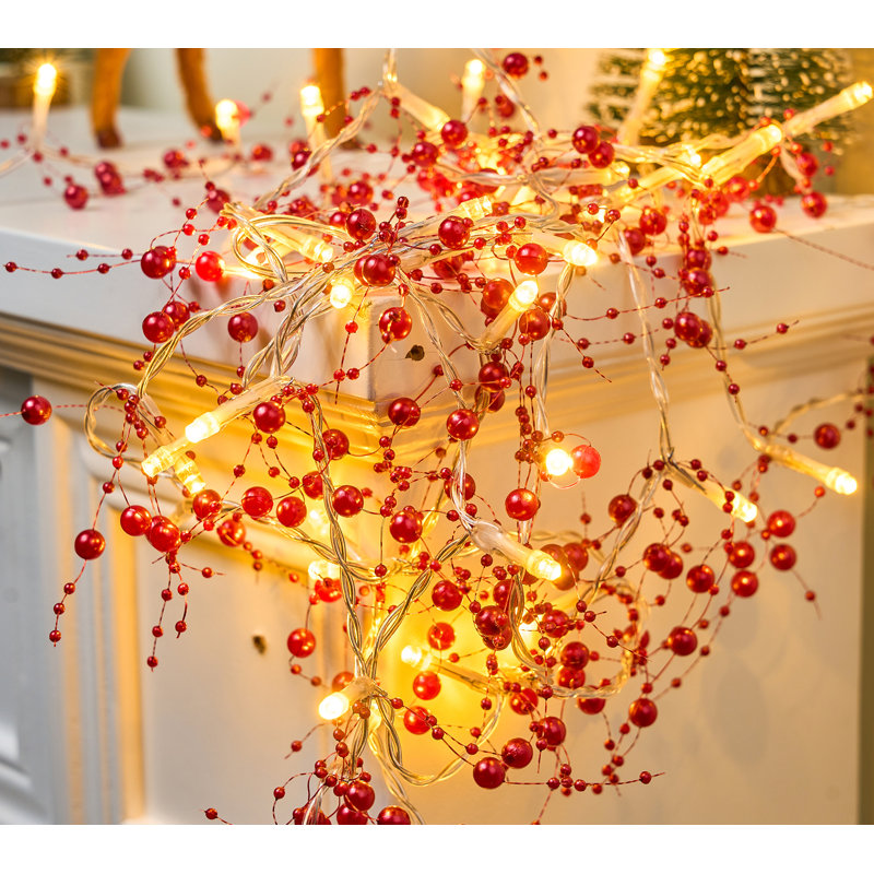 Guirlande de 10,8 pi de Noël guirlande de perles avec 39 lumières DEL