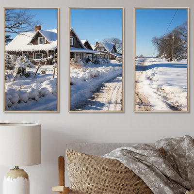 «Snowy Country Road I - Winter Mountains», art mural