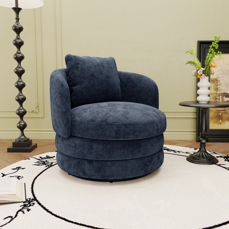 Fauteuil d'appoint en tonneau chenille 30 po, Marine