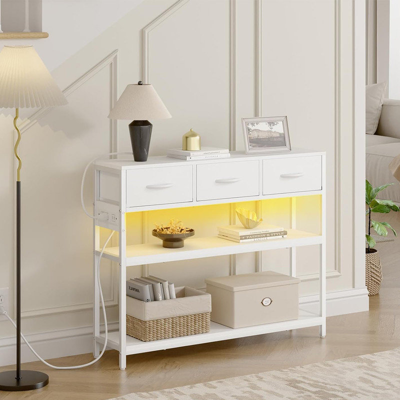 Ivy Bronx 39.5 inch Entryway Table with Power Outlets, Console Table ...
