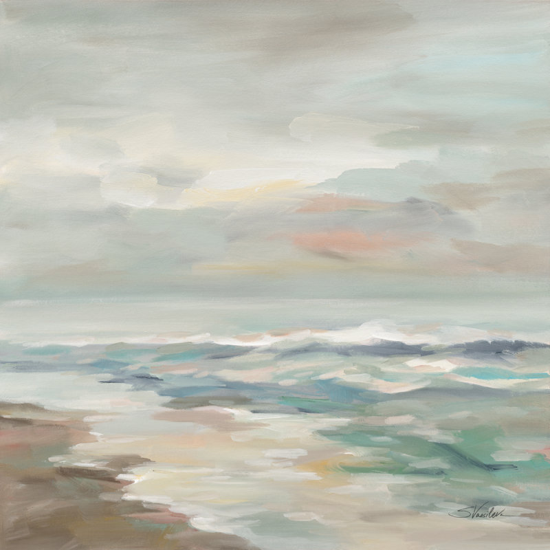 «Pastel Tide» par Silvia Vassileva - peinture sur toile tendue, H 36 po x l 36 po x P 1,25 po