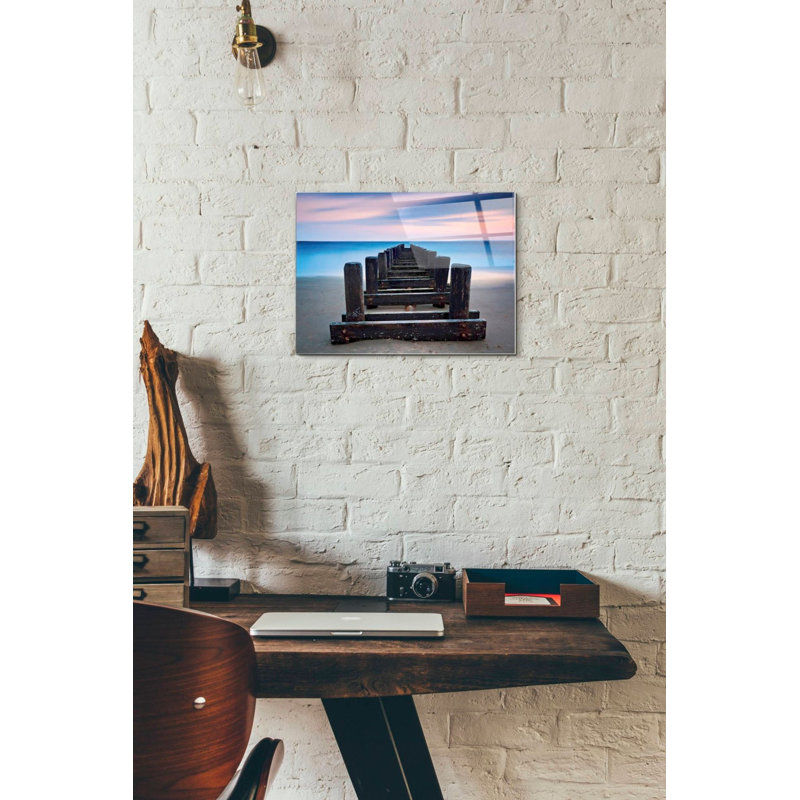 «Coney Island Pier» par Katherine Gendreau, art mural en verre acrylique, H 12 po x l 16 po x P 0,12 po