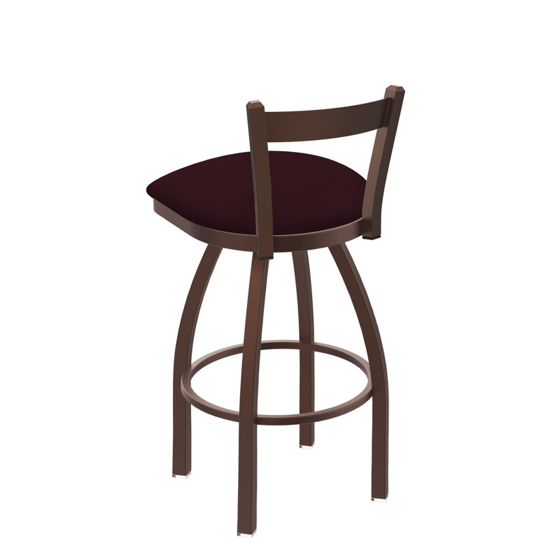 821 Catalina Low Back Swivel Bar Stool, Bronze, Canter Bordeaux, Counter Stool (25" Seat Height)