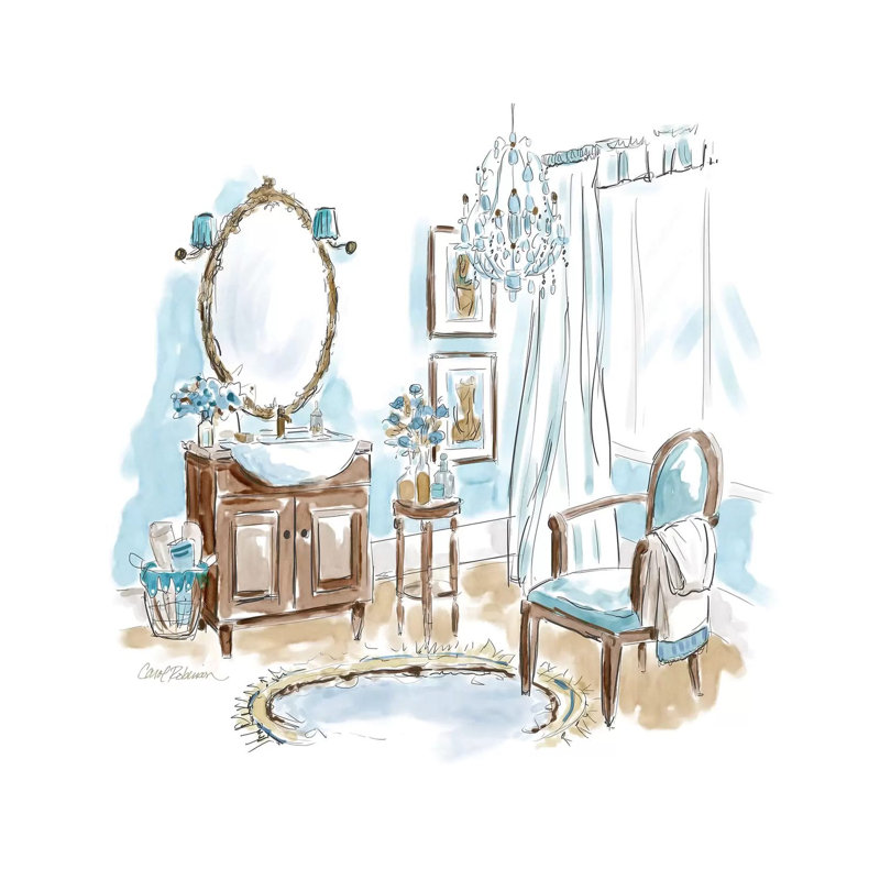 Blue Opulence II 1 Piece Painting on Canvas, 93.98 cm H x 93.98 cm W x 1.91 cm D, Wrapped Canvas