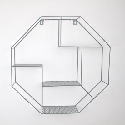 Octagon Metal Floating Shelf