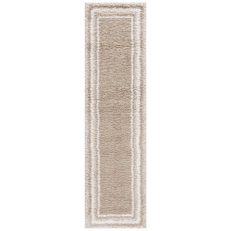 Tapis rayé à poils longs Ota, Tapis de couloir 2 pi 2 po x 8 pi