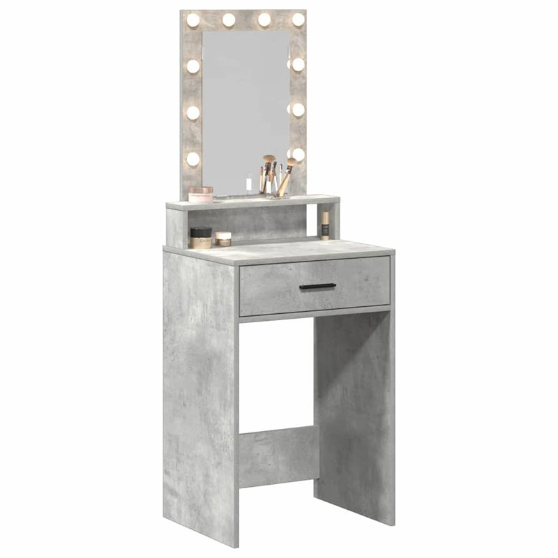 Dressing Table with Mirror, Grey