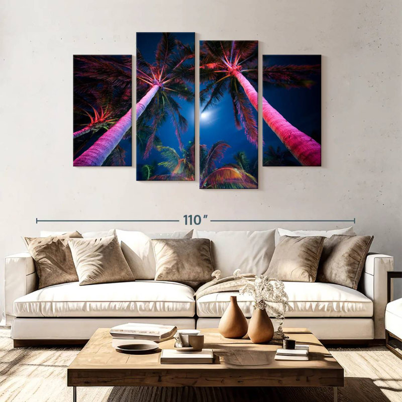Harnek Neon Beach Palms, 54" H x 84" W