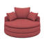 Fauteuil pivotant à 360 °, fauteuil simple d'appoint rond de 57,5 po avec coussins doubles et 3 coussins amovibles-1737427697