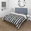 Ensemble de housse de couette noir et blanc simple à fines rayures II-109146893