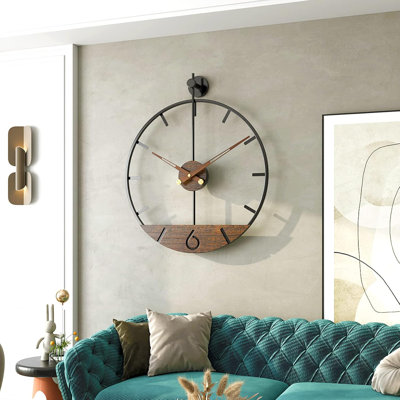 Modern Walnut Dial Wall Clock