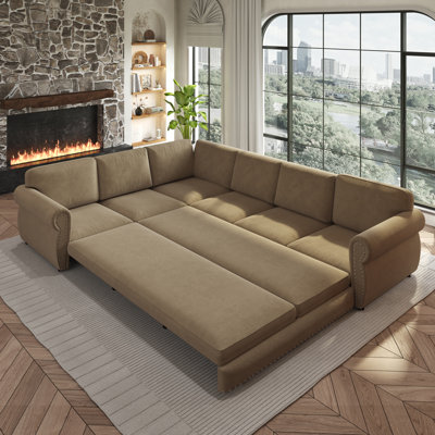Canapé modulaire en L avec lit escamotable