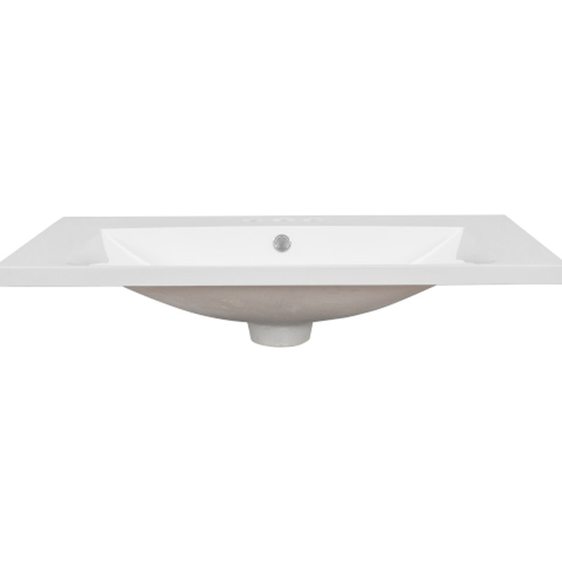 Nouvel évier en céramique blanc de 30 pouces, pré-percé pour robinet à poignée simple, utilisation à long terme, retrait rapide des taches sur la surface lisse et installation simple sur l'élimination du cabinet, utilisation