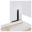 Grand lit escamotable mural avec accents en rotin - Armoire compacte blanche pour bureau à domicile et chambre d'amis