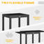 Lonza Extending Garden Table Outdoor 80/160x80x75 cm Black