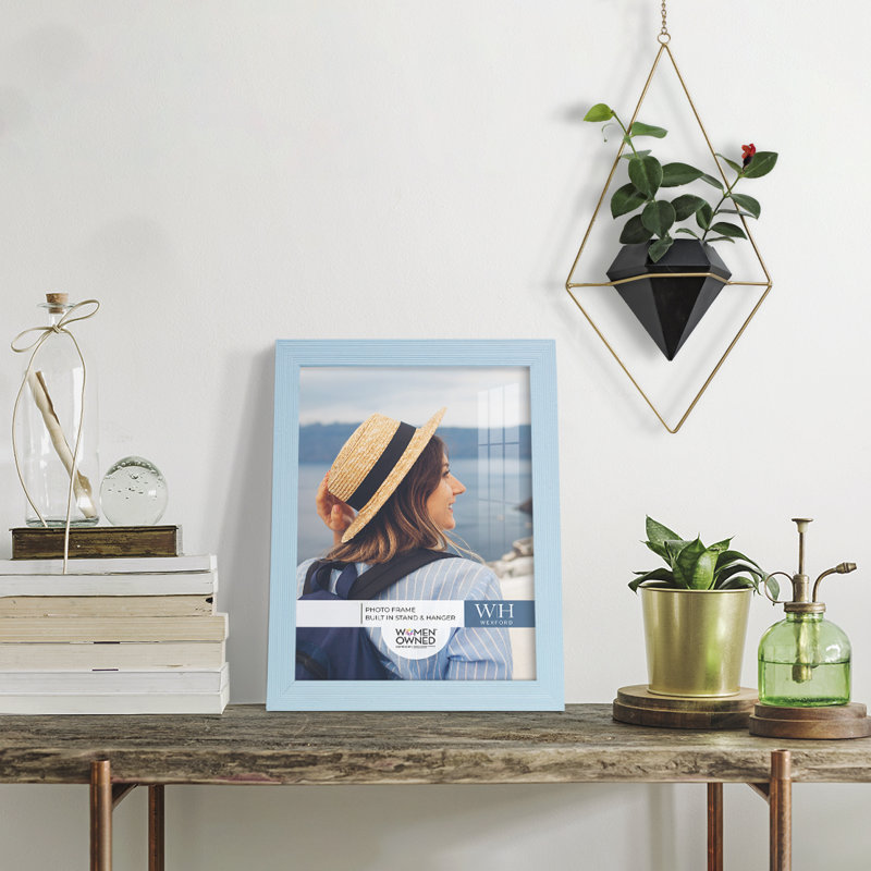 Ensemble de 8 cadres muraux en bois 8 pièces, 8 po x 10 po, Bleu bébé