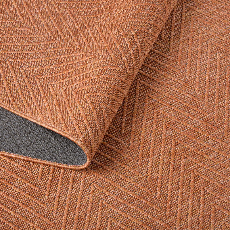 Tapis rouille texturé uni Tax, Rectangle 2 pi 11,4 po x 4 pi 11,1 po