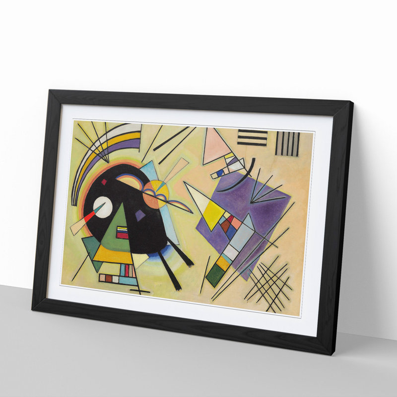 Black and Violet by Wassily Kandinsky - Picture Frame Painting, 27cm H x 36cm W x 2cm D, Black Framed