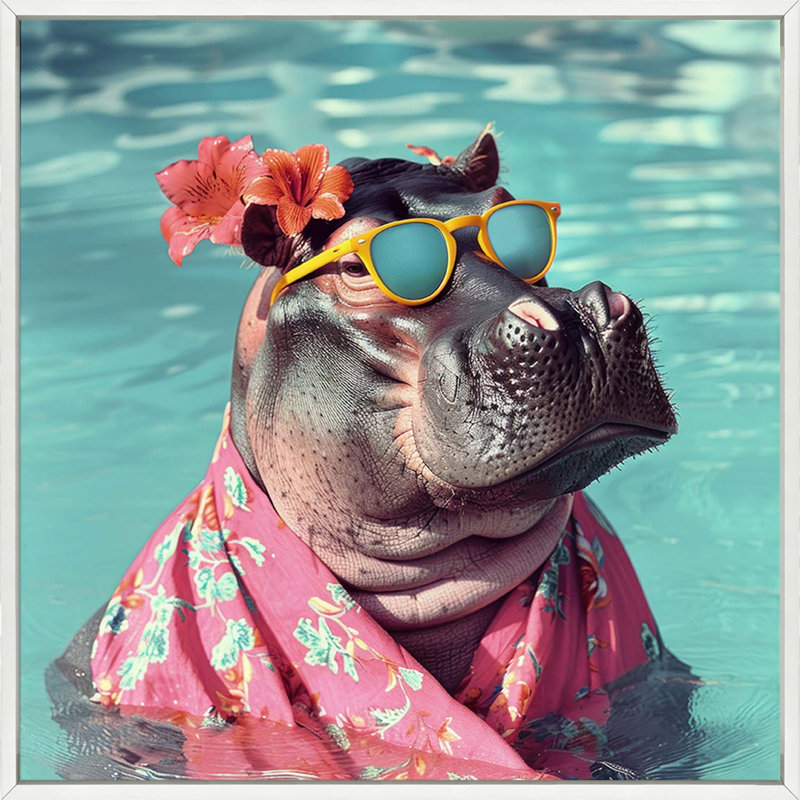 Hippo Oasis 7 - Framed, Medium