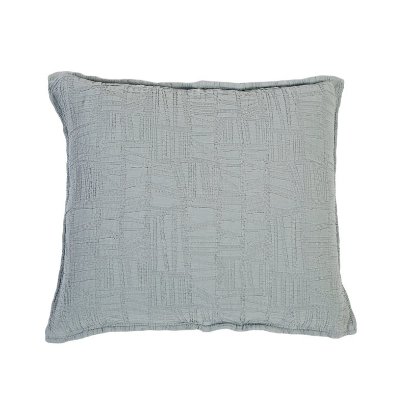 Harbour Navy/Sea Glass/Taupe/White Cotton Piece Sham, Euro, Sea Glass