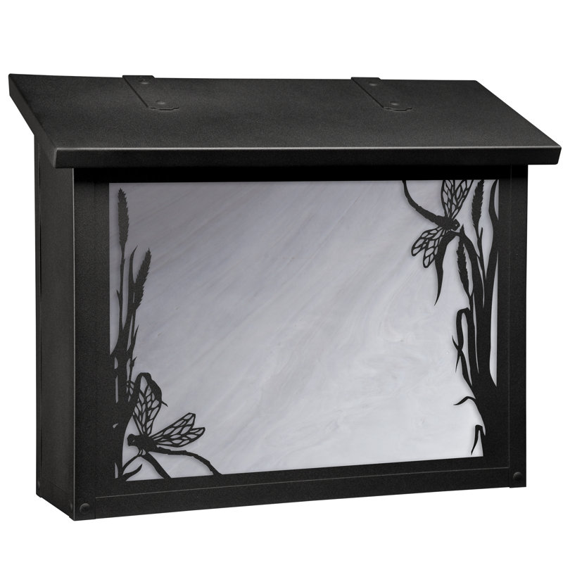 Boîte aux lettres murale, Noir texturé, Blanc vaporeux