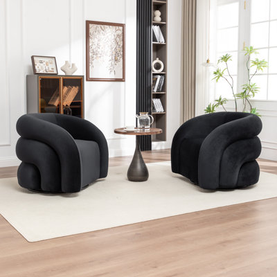 Coyle Upholstered Swivel Barrel Chair