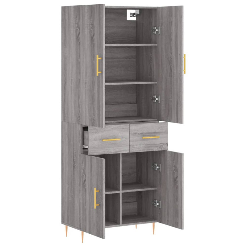 Burna 69.5 cm W Highboard, Grey Sonoma