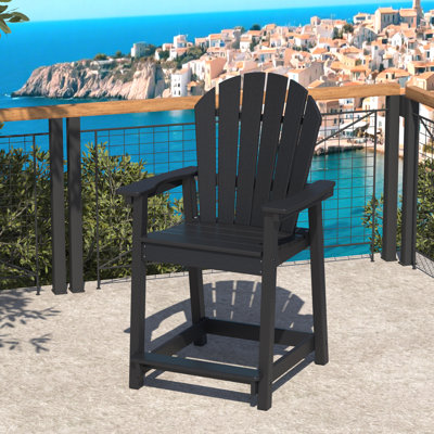 Hdpe Outdoor Adirondack Bar Chair by Latitude Run