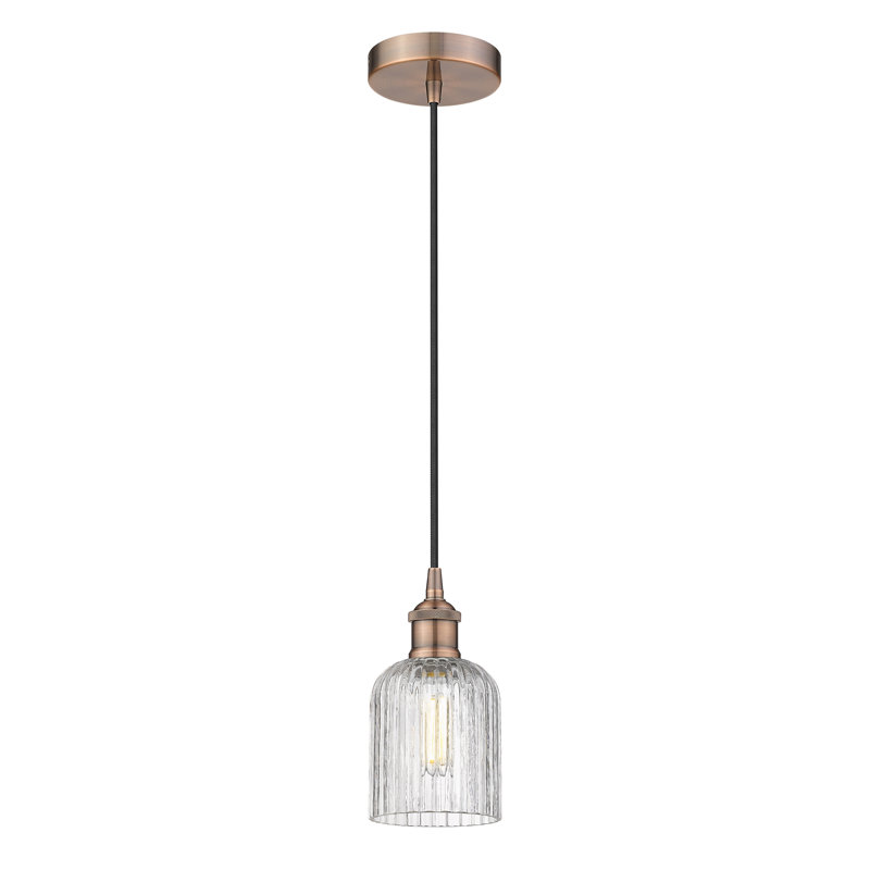 Luminaire suspendu 5 po Edison Addeline, Cuivre antique, Clair