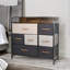 Wide 5 Fabric Drawer Bedroom Dresser With Large Drawers
