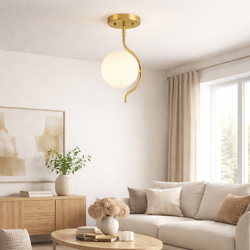 Glass Semi Flush Mount