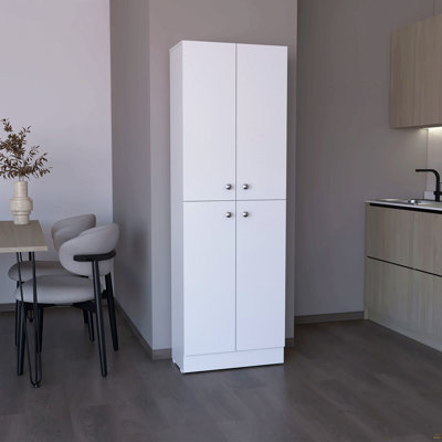 Armoire de cuisine H 71 po, 4 portes, 5 tablettes réglables, buanderie