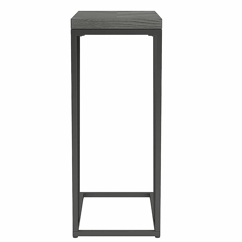 Table d'appoint rustique à chevrons gris et sable noir, Gris