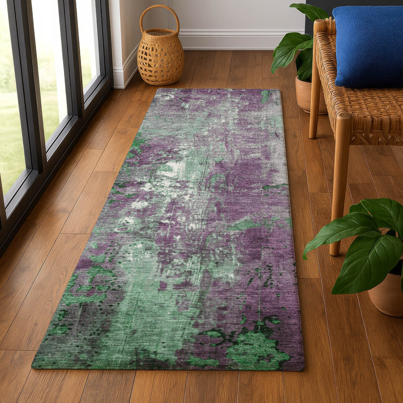Premium Machine Washable Medena AMF1870 Abstract Rug, Runner 2'3" x 7'6"