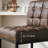 Modern Counter Height Bar Stools, 25 inch Checkered Wiring Thick Upholstered Barstools with Back Sturdy Metal Legs, Coffee Faux Leather Counter Stools for Kitchen Island (Set of 3)-880792716-880095164