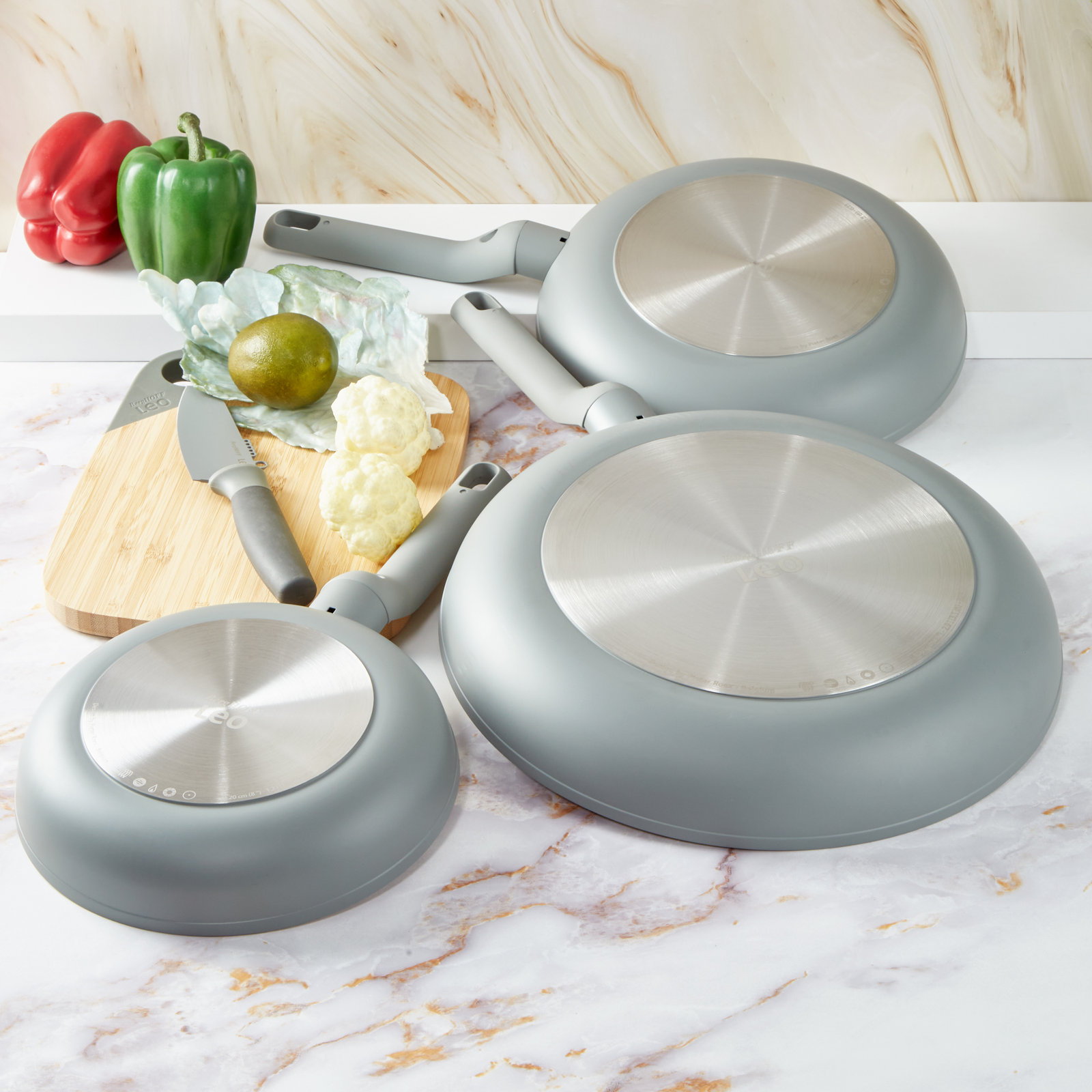 BergHOFF Leo Balance 3-Piece Frying Pan Set, Gray