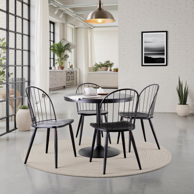 Ensemble de salle à manger 5 pièces avec plateau en bois et sièges en bois
