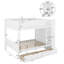 Lit superposé double au-dessus de double avec tablettes de rangement, structure de lit superposé en bois avec 2 tiroirs et armoire à couches multiples-592936198-592936199