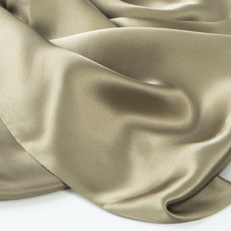 Zippered Natural Silk Pillowcase, Queen Pillowcase, Taupe