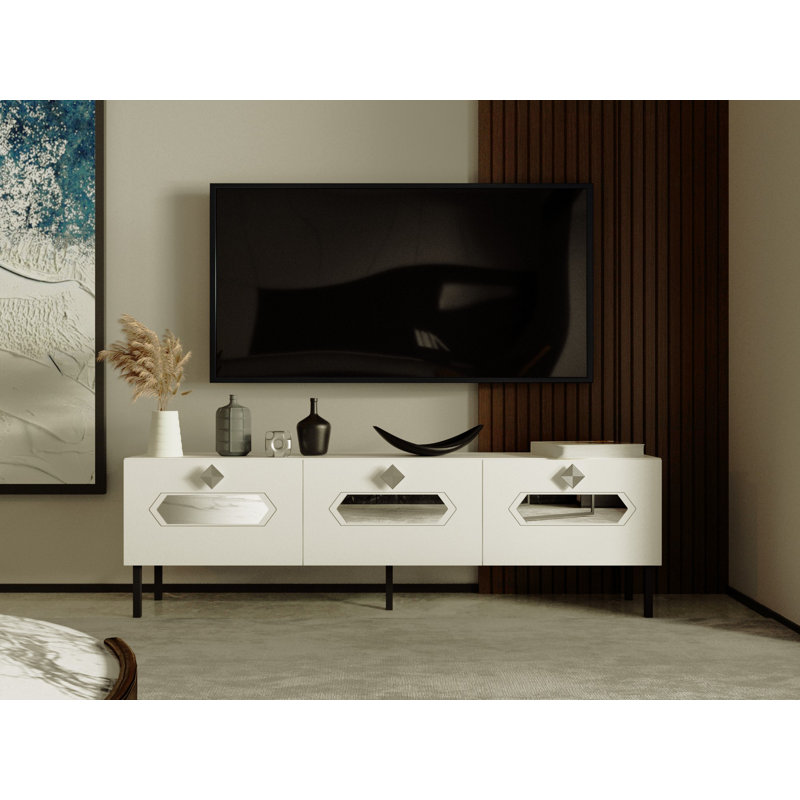Keikei Unfinished TV Stand, Chrome