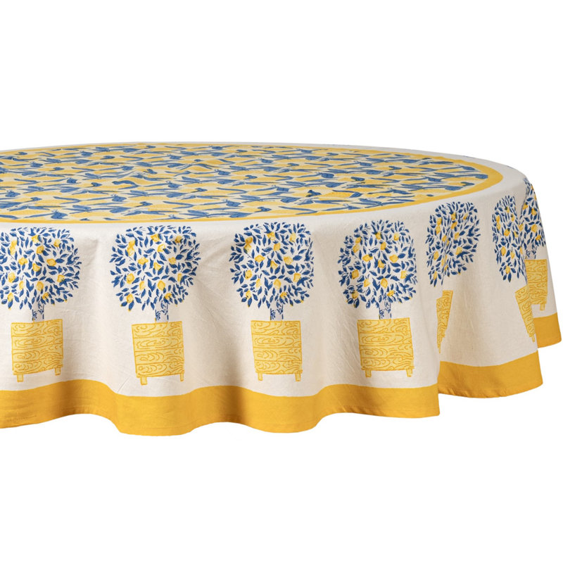 Lemon Tree Handmade Floral Tablecloth
